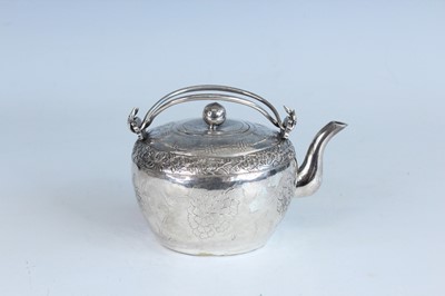 Lot 59 - A Chinese silver export twin-handled teapot,...