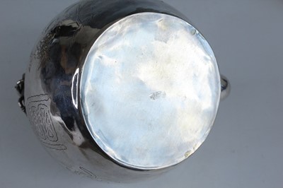 Lot 59 - A Chinese silver export twin-handled teapot,...