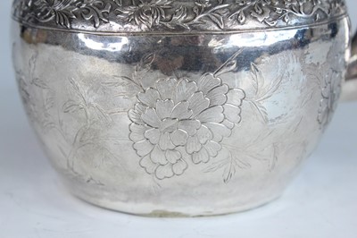 Lot 59 - A Chinese silver export twin-handled teapot,...