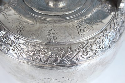 Lot 59 - A Chinese silver export twin-handled teapot,...