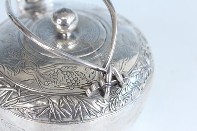Lot 59 - A Chinese silver export twin-handled teapot,...
