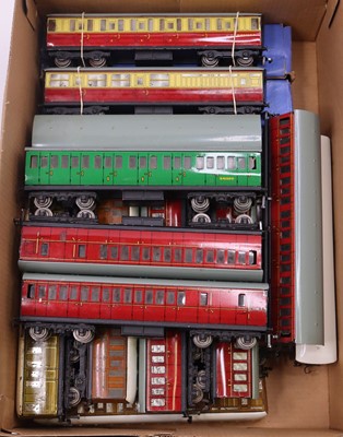 Lot 363 - Seventeen Hornby-Dublo tinplate bogie coaches,...