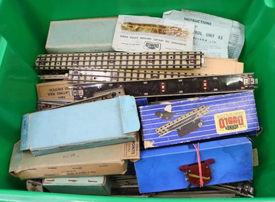 Lot 370 - Hornby-Dublo 3-rail track & controllers:...