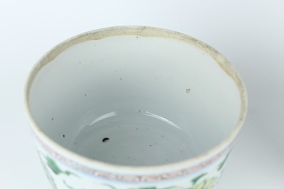 Lot 182 - A near pair of Chinese famille verte jars and...