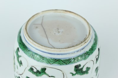 Lot 182 - A near pair of Chinese famille verte jars and...