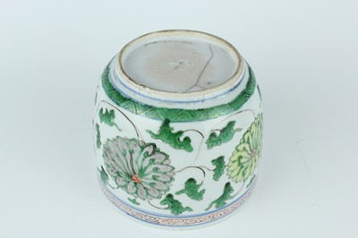 Lot 182 - A near pair of Chinese famille verte jars and...