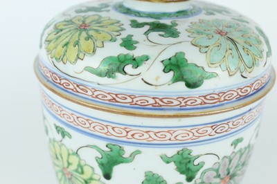 Lot 182 - A near pair of Chinese famille verte jars and...