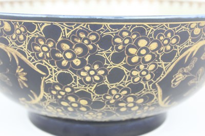 Lot 91 - A large Chinese blue-ground gilt-decorated...