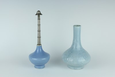 Lot 95 - Two Chinese clair-de-lune vases, Qing Dynasty,...