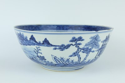 Lot 2 - A pair of Chinese blue and white ‘landscape’...