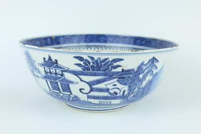 Lot 2 - A pair of Chinese blue and white ‘landscape’...