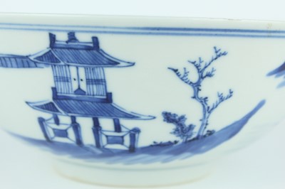 Lot 2 - A pair of Chinese blue and white ‘landscape’...