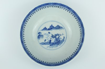 Lot 2 - A pair of Chinese blue and white ‘landscape’...