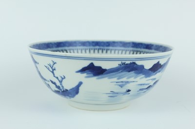 Lot 2 - A pair of Chinese blue and white ‘landscape’...