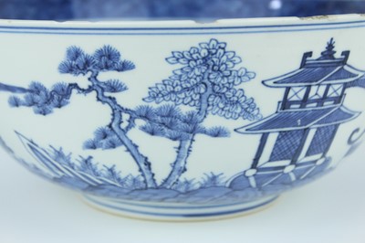 Lot 2 - A pair of Chinese blue and white ‘landscape’...