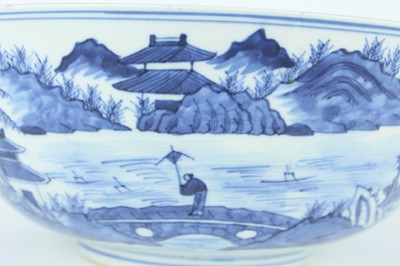 Lot 2 - A pair of Chinese blue and white ‘landscape’...