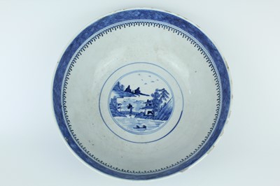 Lot 2 - A pair of Chinese blue and white ‘landscape’...
