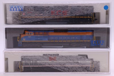Lot 730 - Three American outline N gauge locos to...