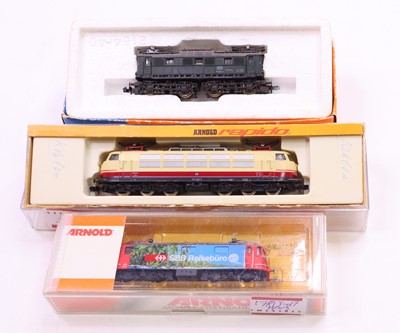 Lot 731 - Three N gauge continental locos to include an...