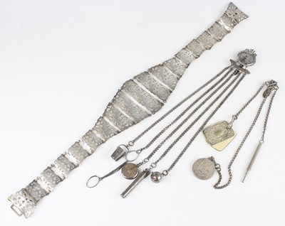 Lot 354 - A late Victorian seamstress' chatelaine, the...