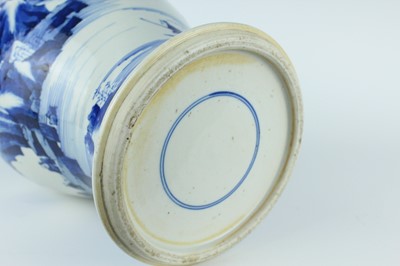 Lot 13 - A large Chinese blue and white ‘landscape’ yen...