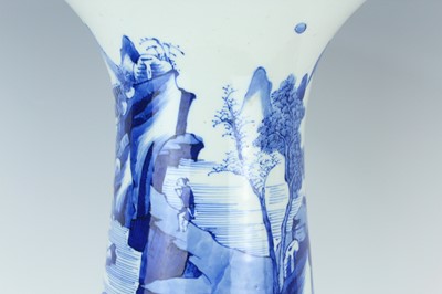 Lot 13 - A large Chinese blue and white ‘landscape’ yen...