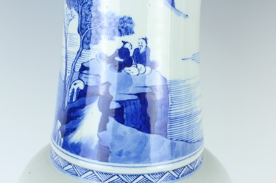 Lot 13 - A large Chinese blue and white ‘landscape’ yen...