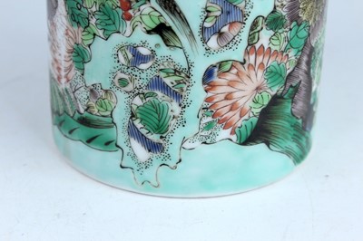Lot 183 - A Chinese famille verte brush pot, Qing...