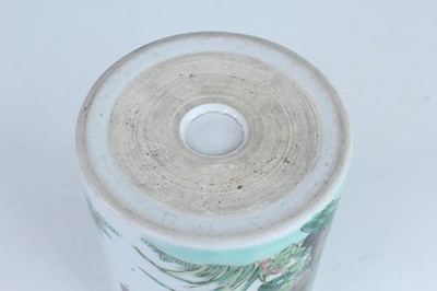 Lot 183 - A Chinese famille verte brush pot, Qing...
