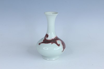 Lot 174 - A Chinese copper-red decorated yuhuchun vase,...