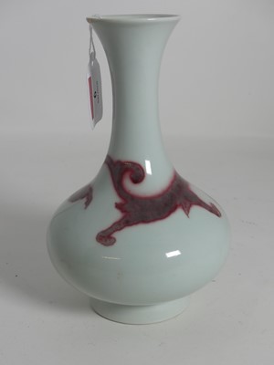 Lot 6 - A Chinese copper-red decorated yuhuchun vase,...