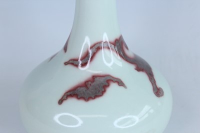 Lot 174 - A Chinese copper-red decorated yuhuchun vase,...