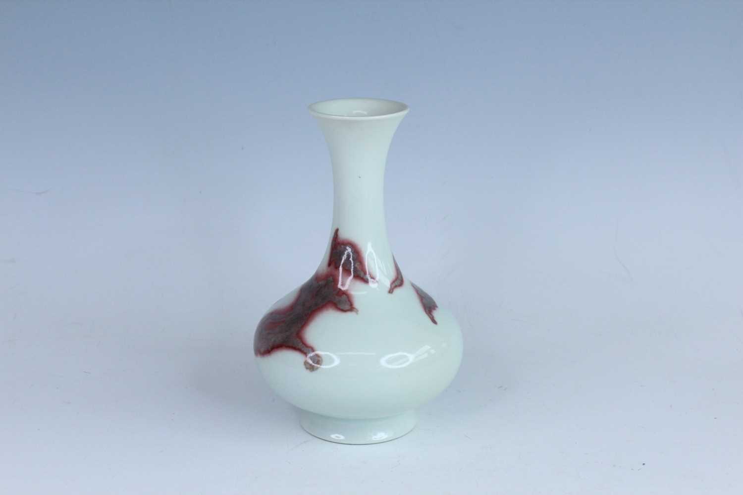 Lot 174 - A Chinese copper-red decorated yuhuchun vase,...