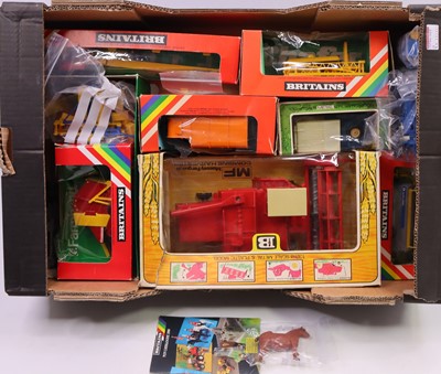 Lot 1642 - Britains 8 various 1/32nd scale boxed farming...