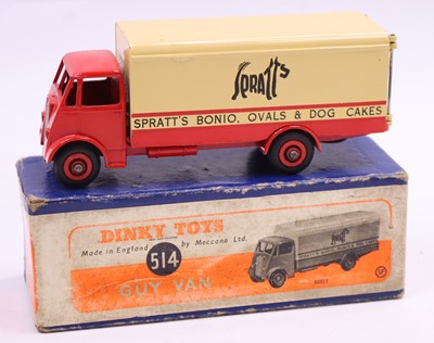Lot 1057 - Dinky Toys No.514 Spratts Guy Van, cream and...