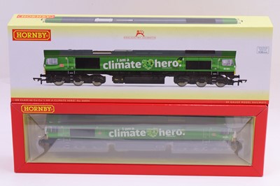 Lot 446 - A Hornby 00 gauge Class 66 in DB Climate Hero...