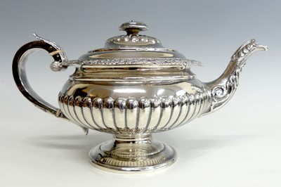 Lot 2250 - A George IV Scottish silver pedestal teapot,...