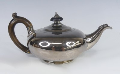 Lot 2244 - A William IV silver bachelors teapot, of plain...