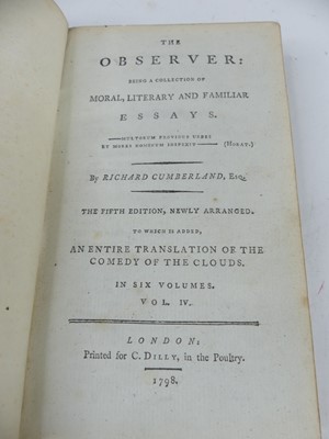 Lot 2003 - Cumberland, Richard: The Observer Being a...