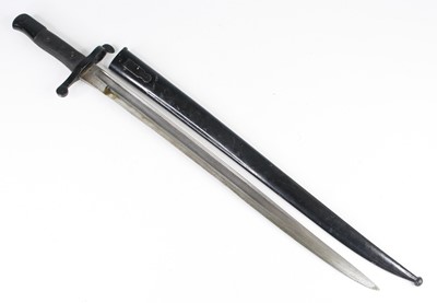 Lot 764 - A Portuguese M1885 bayonet, the 47cm fullered...