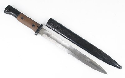 Lot 765 - A German 84/98 Mauser bayonet, the 25cm blade...