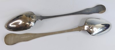 Lot 2095 - A pair of George IV silver serving spoons, in...