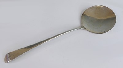 Lot 2094 - A large George III silver serving spoon,...