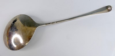 Lot 2094 - A large George III silver serving spoon,...