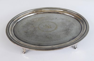 Lot 2231 - A George III silver teapot stand, of oval form...