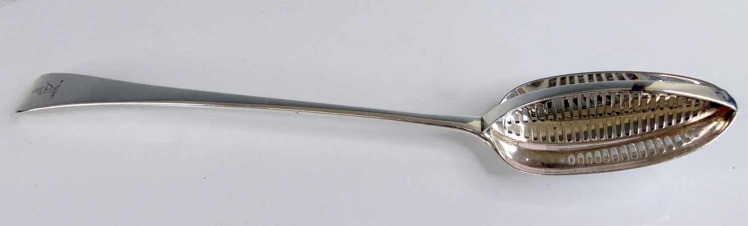 Lot 2092 - A George III silver straining spoon, in the...