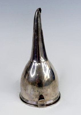 Lot 2188 - A George III silver two-piece wine funnel,...