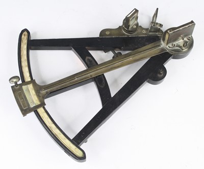 Lot 682 - A 19th century marine sextant, having an ebony...