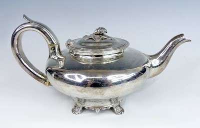 Lot 2249 - A William IV provincial silver teapot, of...