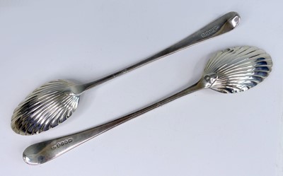 Lot 2088 - A pair of George III silver serving spoons,...